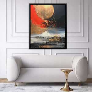 Golden Monochrome - Abstract Black Canvas Wall Art