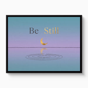Golden Moon Reflection โ golden moon reflection white studio framed black