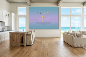 Golden Moon Reflection โ golden moon reflection living room with ocean view 2 1land flush print