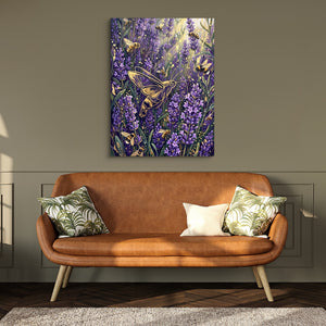 Golden Moth Lavender โ golden moth lavender sq hallway bench green 1port flush print