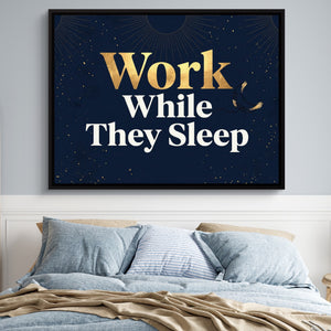 Golden Night Work โ golden night work sq blue bedroom 1land framed black