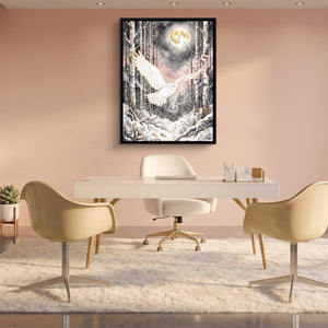 Golden Owl Flight โ golden owl flight sq pink office 1port framed black