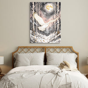 Golden Owl Flight โ golden owl flight sq white bedroom 1port flush print