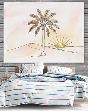 Golden Palm Sunset โ golden palm sunset psd grey wood bedroom 1land flush print
