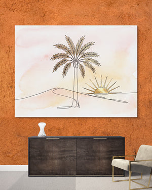 Golden Palm Sunset โ golden palm sunset psd rust lux console 1land flush print