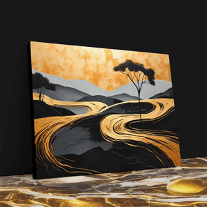 Golden Pathways - Africa Art for Bathroom