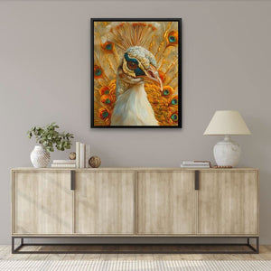 Golden Peacock - Large Canvas Print
