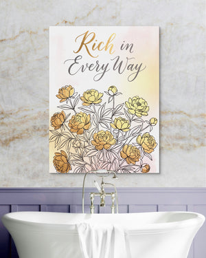 Golden Peonies Bloom — golden peonies bloom psd marble purple bath 1port flush print