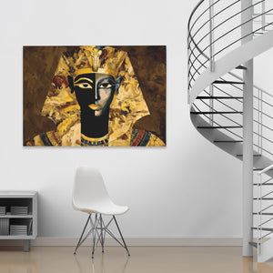 Golden Pharaoh Portrait - Luxury Wall Art