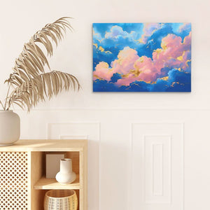 Golden Pink Clouds - Large Modern Canvas Print