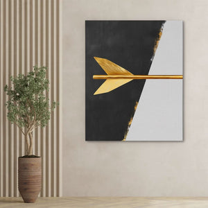 Golden Precision - Black Wall Art for Home Office