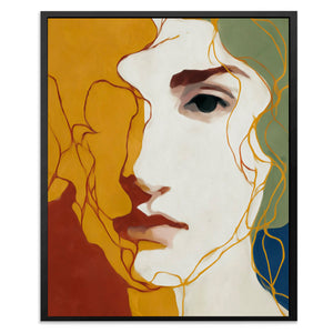 Golden Profile Meditation - Luxury Wall Art