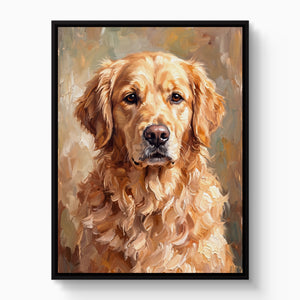Golden Retriever Gaze — golden retriever gaze white studio framed black