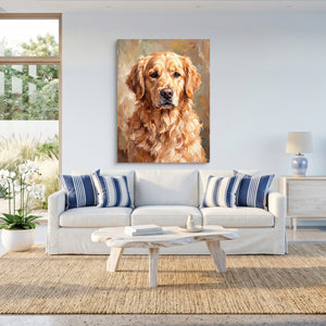 Golden Retriever Gaze — golden retriever gaze sq beach house 1port flush print