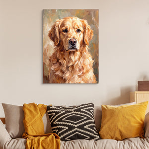 Golden Retriever Gaze — golden retriever gaze sq luxury couch walls 1port flush print