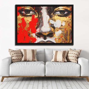 Golden Reverie - Abstract Wall Art in Black Frame