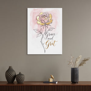 Golden Rose Grace โ golden rose grace sq wall desk bird 1port flush print