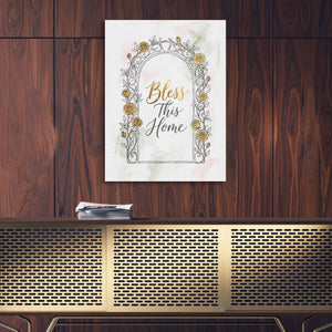 Golden Roses Archway โ golden roses archway sq gold wood wall 1port flush print
