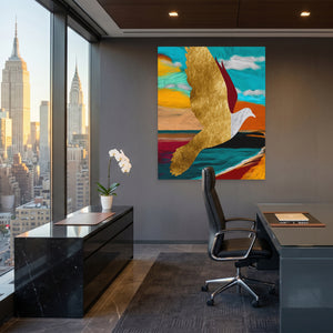 Golden Seagull Soaring — Golden Seagull Soaring Office View Port 111