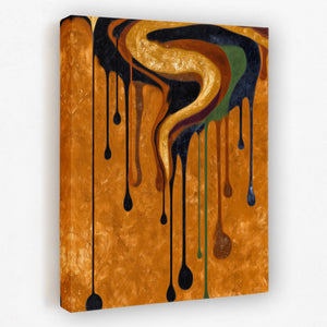 Golden Serpent Dripping — Golden Serpent Dripping Portrait Side View Mirror 166