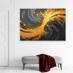 Golden Shimmer - Horizontal Art for Bathroom