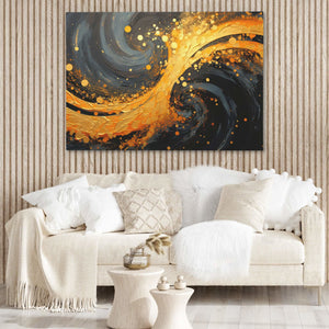 Golden Shimmer - Large Abstract Canvas Print