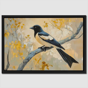 Golden Sky Magpie - Luxury Wall Art