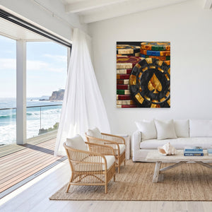 Golden Spade Wealth canvas wall art, room view