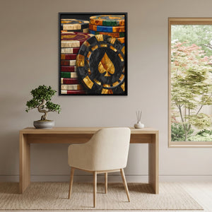 Golden Spade Wealth canvas wall art, room view