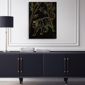 Golden Tiger Stroll โ golden tiger stroll sq blue cabinet 1port flush print