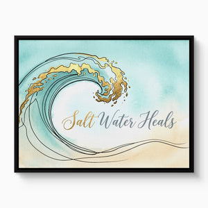 Golden Wave Crest โ golden wave crest white studio framed black