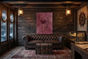 Golden Wine Grapes โ golden wine grapes small cabin interior view 1port flush print