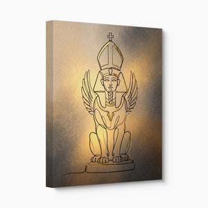 Golden Winged Sphinx — golden winged sphinx angled flush print