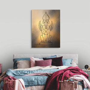 Golden Winged Sphinx — golden winged sphinx sq luxury bedroom 1port flush print
