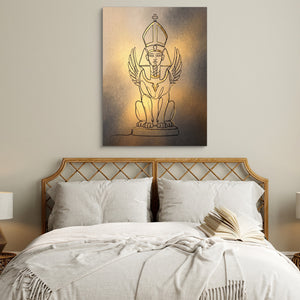 Golden Winged Sphinx — golden winged sphinx sq white bedroom 1port flush print