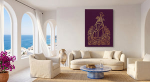 Golf Clubs Golden Ornate โ golf clubs golden ornate beachside couch livingroom 1port flush print