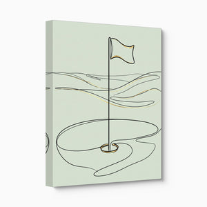 Golf Flag Golden โ golf flag golden angled flush print
