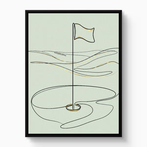 Golf Flag Golden โ golf flag golden white studio framed black