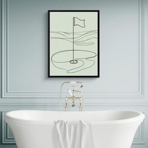 Golf Flag Golden โ golf flag golden sq luxury bathroom wall 1port framed black