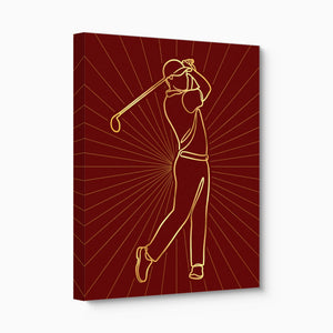 Golfer Golden Swing โ golfer golden swing angled flush print