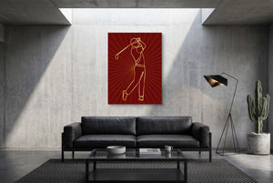 Golfer Golden Swing โ golfer golden swing modern minimalist living room 1port flush print