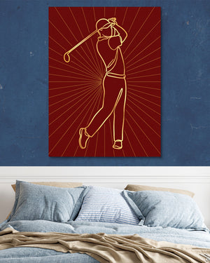 Golfer Golden Swing โ golfer golden swing psd navy blue bedroom 1port flush print