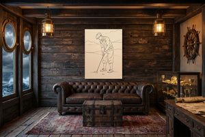 Golfer's Stroke โ golfer's stroke small cabin interior view 1port flush print