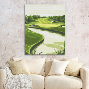 Golfing Retreat - Green Wall Art for Living Room