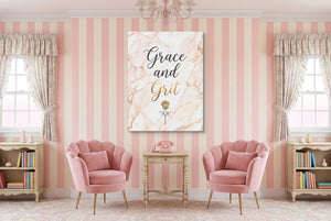 Grace Grit Marble โ grace grit marble pink living room interior 1port flush print