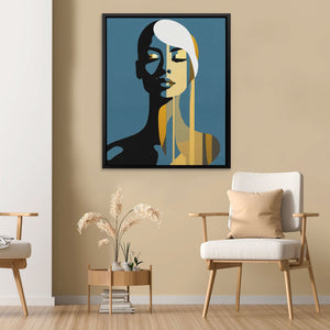 Graceful Muse - Blue Person Canvas Print