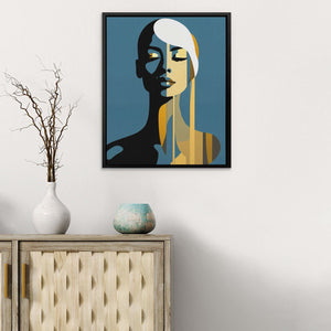 Graceful Muse - Abstract Wall Art in Black Frame