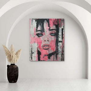 Graffiti With Woman - Feminine Canvas Print