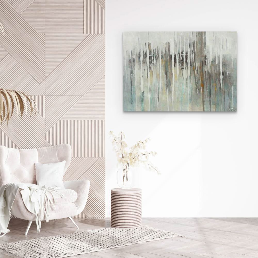 Graphic Smudges - Gray Wall Art in Black Frame