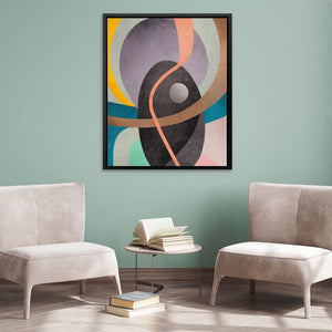 Gray Circle Around Lines - Pastel Wall Art